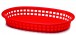 Красная пластиковая овальная корзина 27x18x4 Chicago Platter 1076R